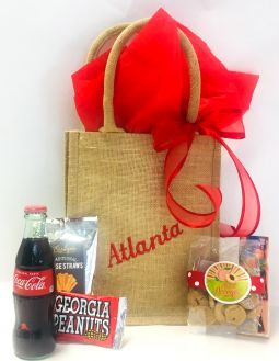 Sensational Embroidered Atlanta Burlap Bag ($32.50)